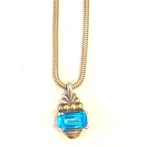 LAGOS Caviar Necklace Blue Topaz Gemstone (RARE!)